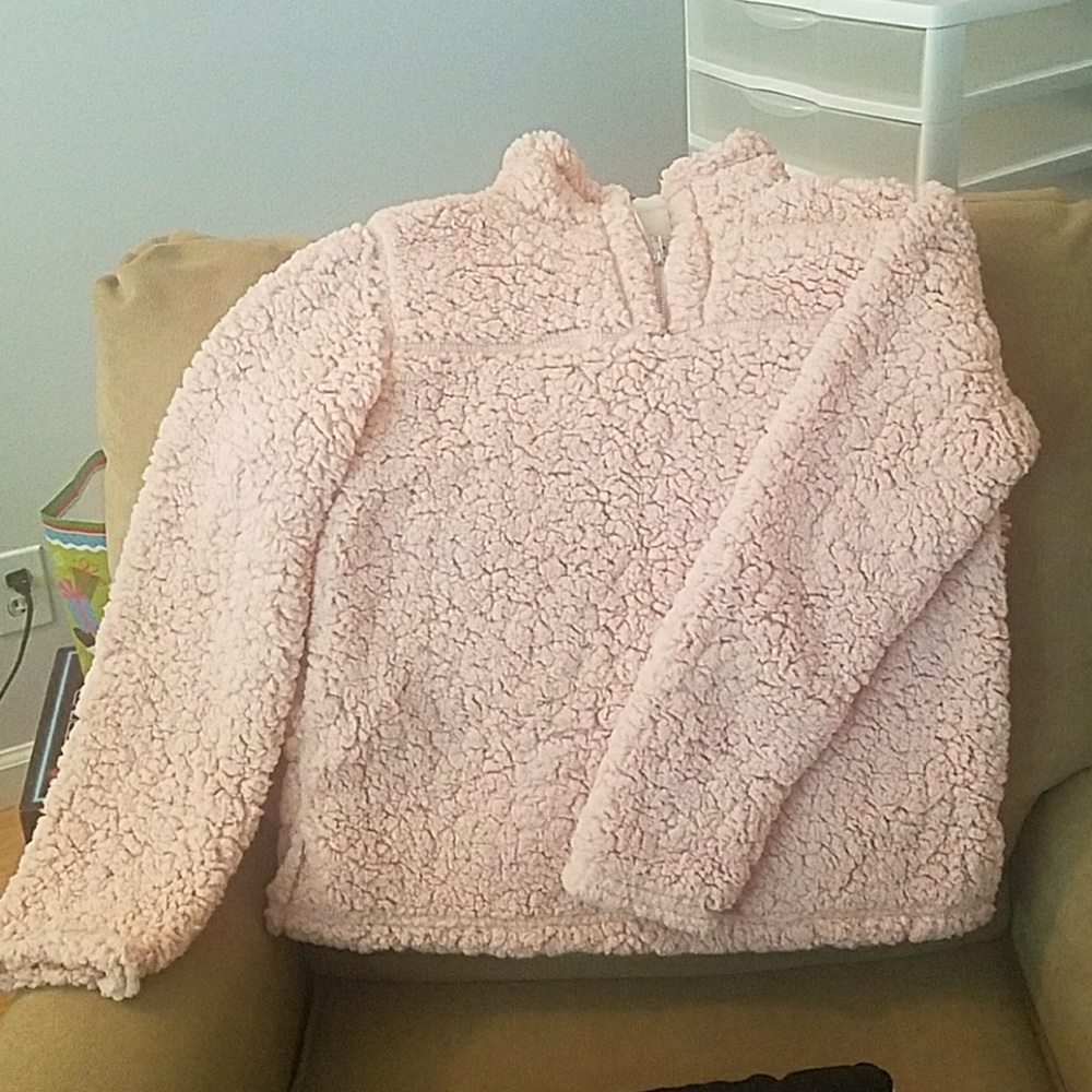 Light Pink Sherpa Pullover